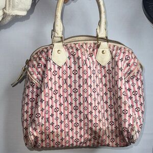 Vintage Louis Vuitton Pink Patterned Designer Handbag Speedy linen handbag